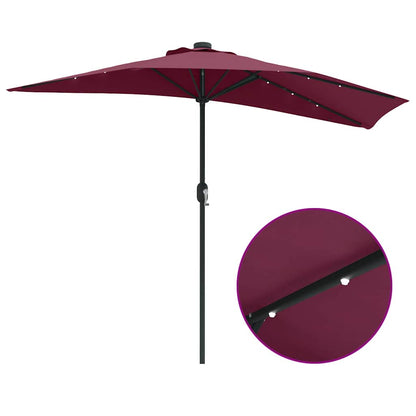 Garden Parasol Bordeaux Red 294 x 150 x 224 cm