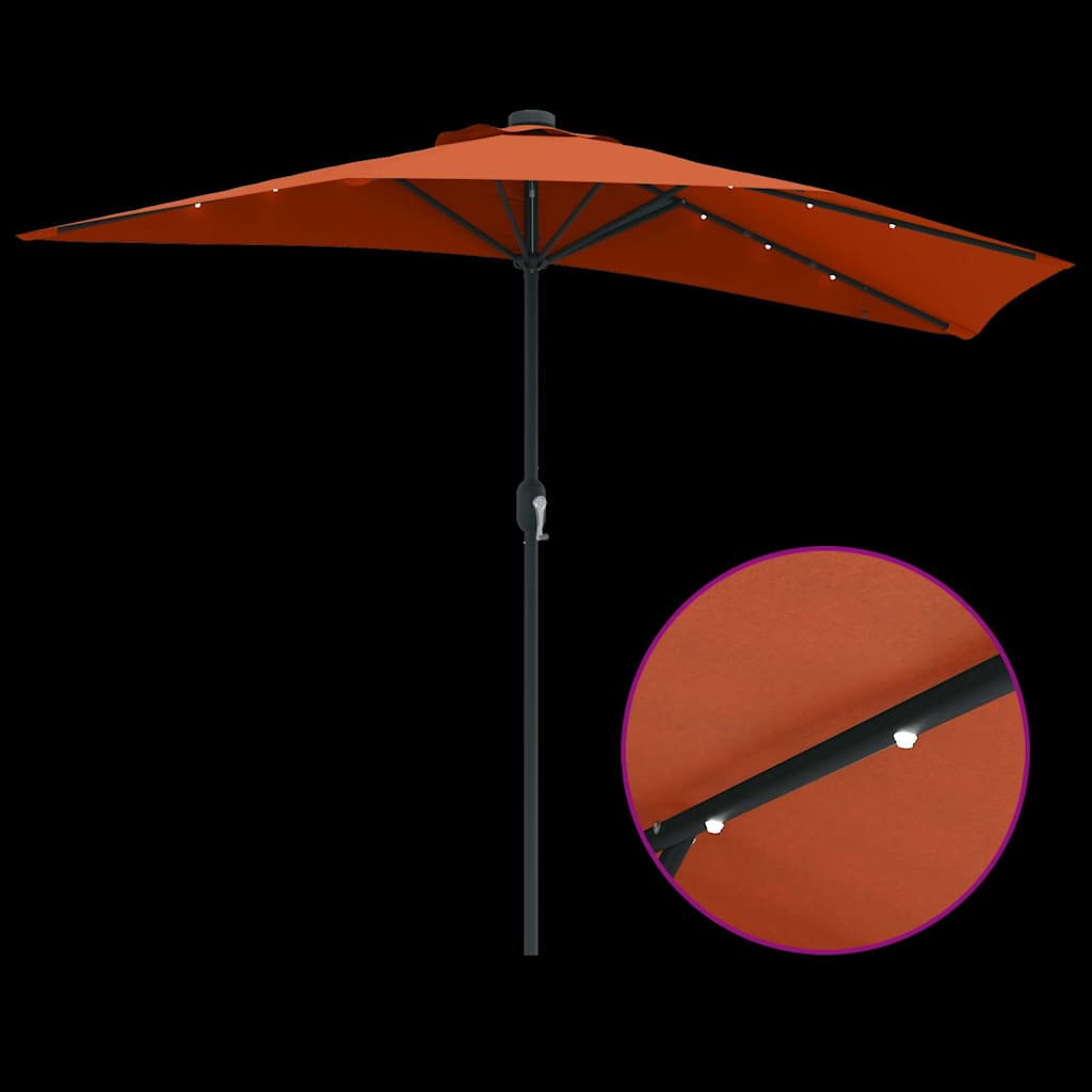 Garden Parasol Terracotta 294 x 150 x 224 cm