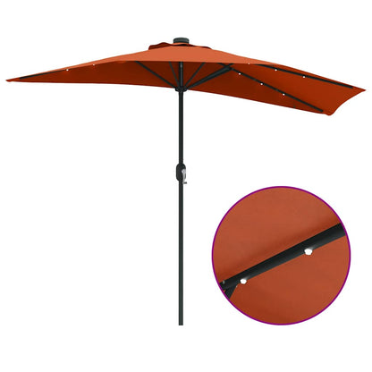 Garden Parasol Terracotta 294 x 150 x 224 cm