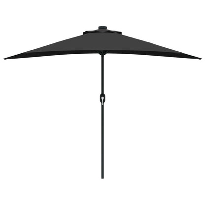 Garden Parasol Black 294 x 150 x 224 cm Polyester and Steel