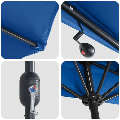 Garden Parasol Azurblau 294 x 150 x 224 cm Polyester and Steel