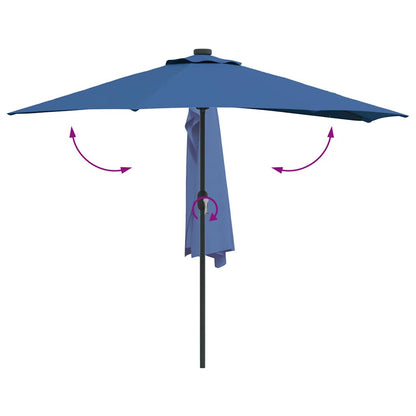 Garden Parasol Azurblau 294 x 150 x 224 cm Polyester and Steel