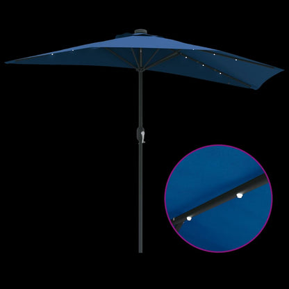 Garden Parasol Azurblau 294 x 150 x 224 cm Polyester and Steel