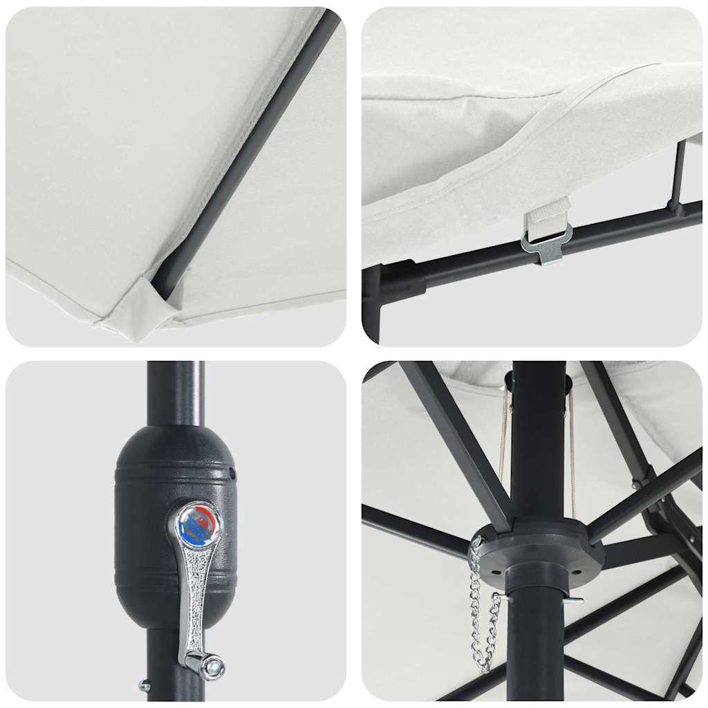 Garden Parasol Sand 385 x 209 x 244 cm Polyester and Steel
