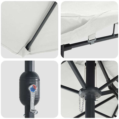 Garden Parasol Sand 385 x 209 x 244 cm Polyester and Steel