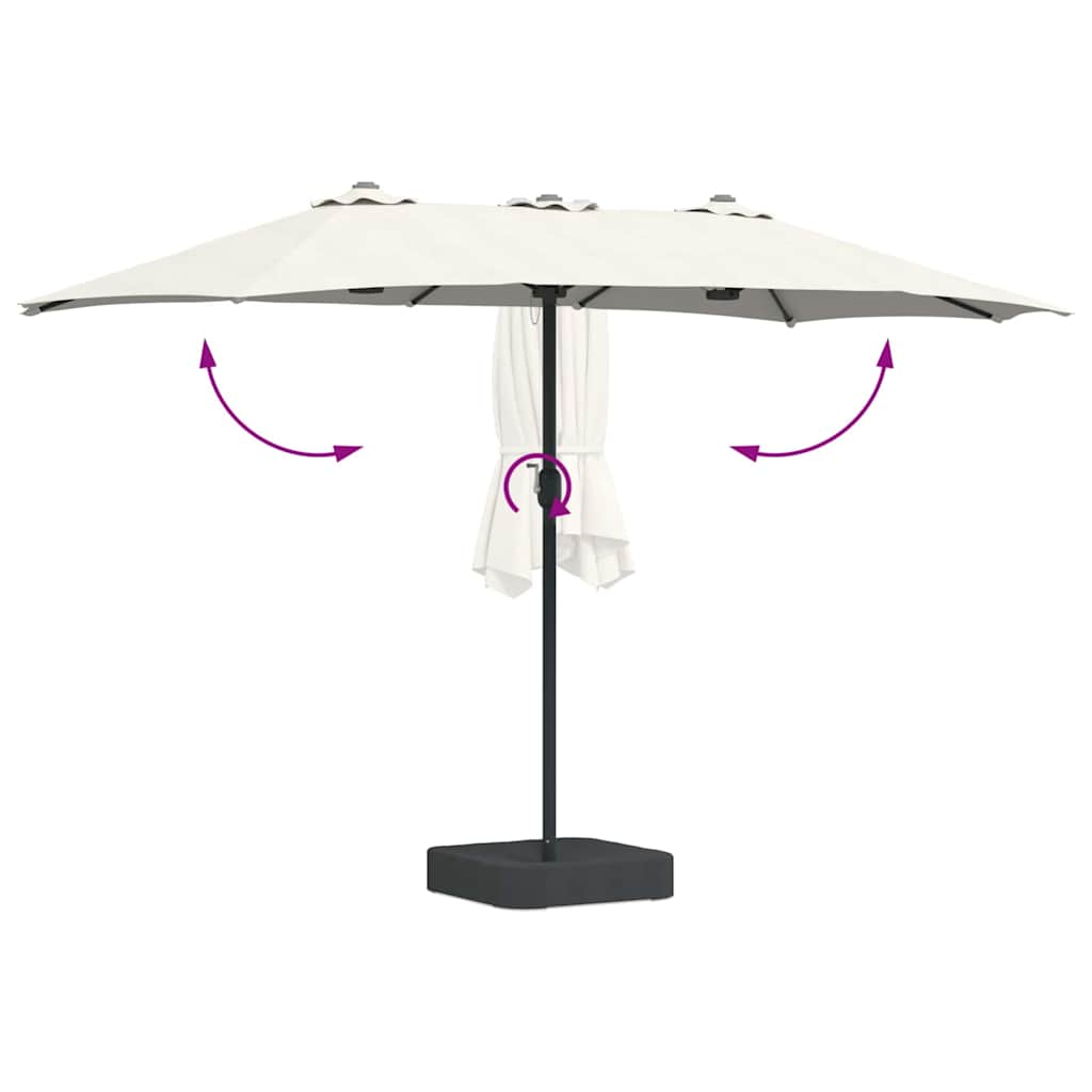 Garden Parasol Sand 385 x 209 x 244 cm Polyester and Steel