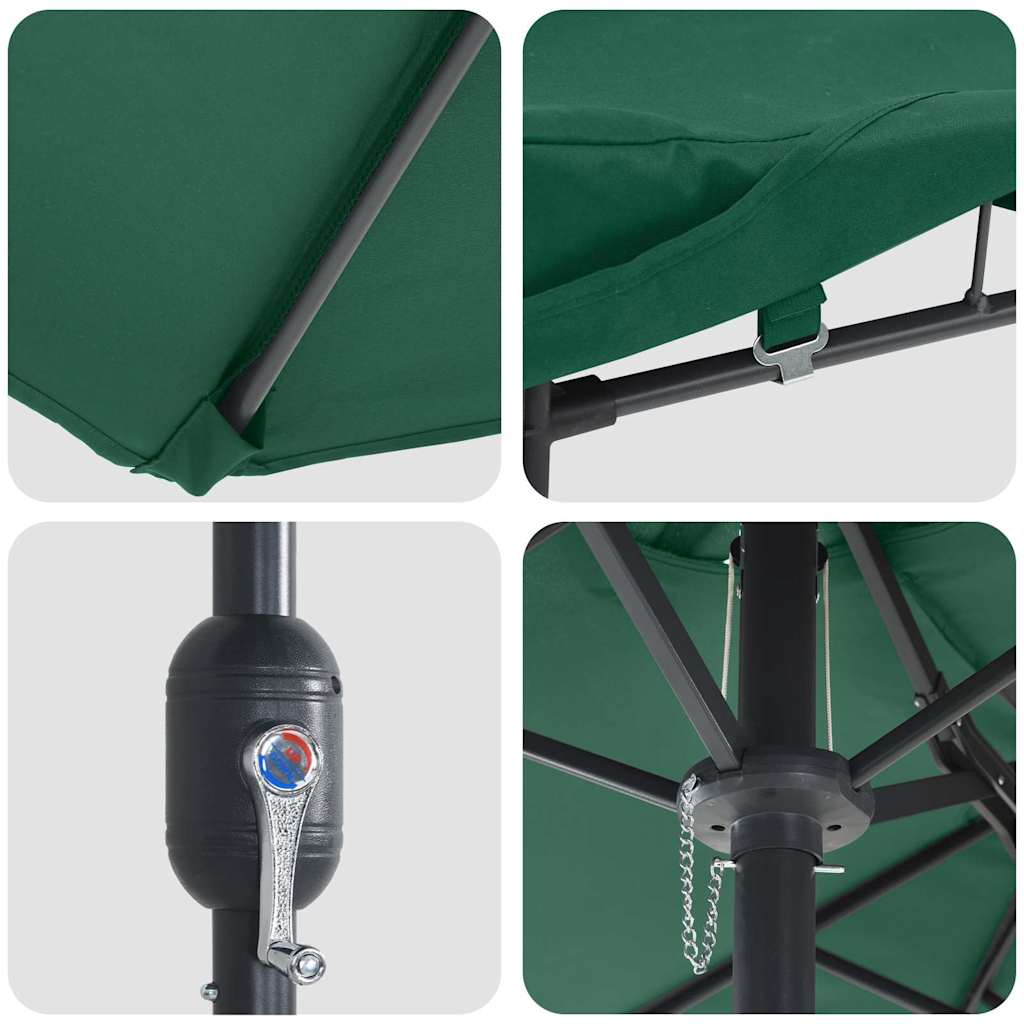 Garden Parasol Green 385 x 209 x 244 cm Polyester and Steel