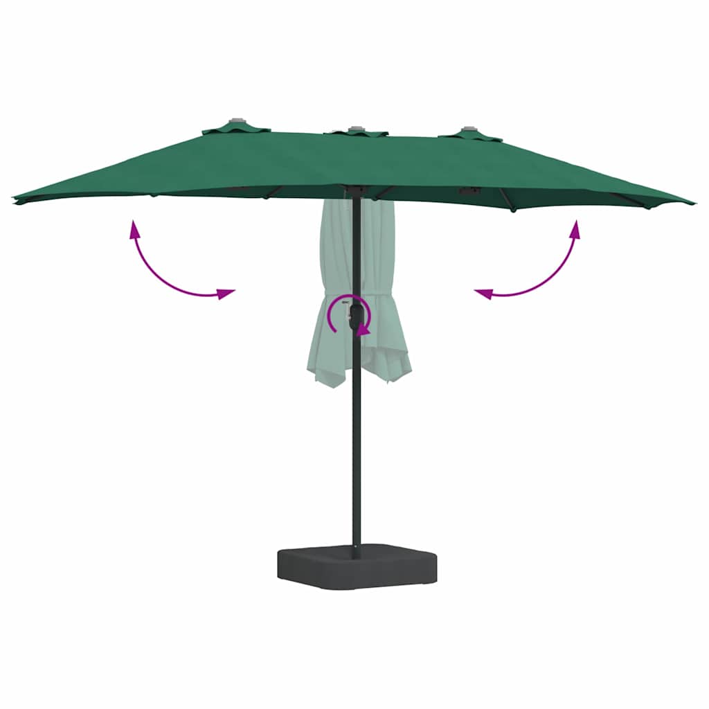 Garden Parasol Green 385 x 209 x 244 cm Polyester and Steel
