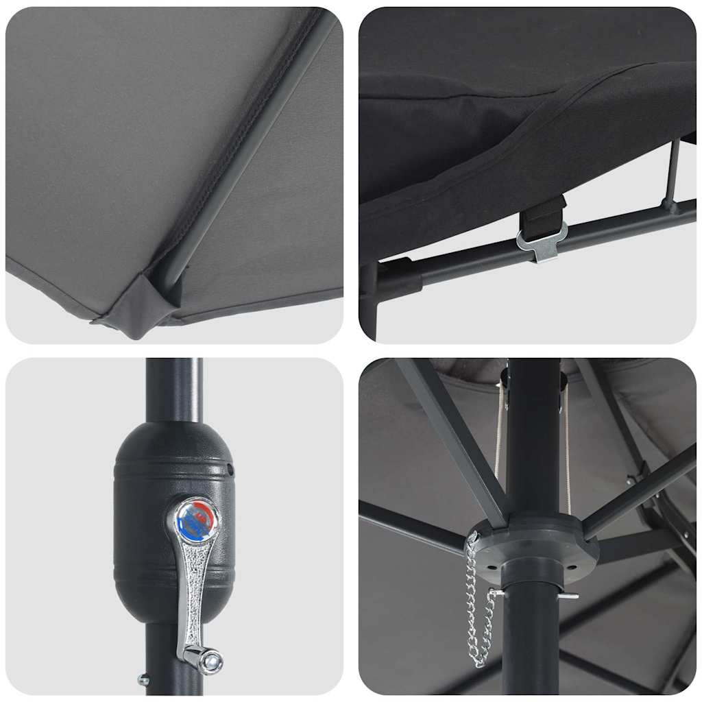 Garden Parasol Anthracite 385 x 209 x 244 cm