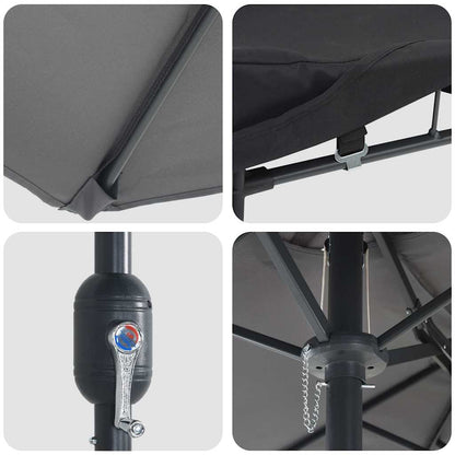 Garden Parasol Anthracite 385 x 209 x 244 cm