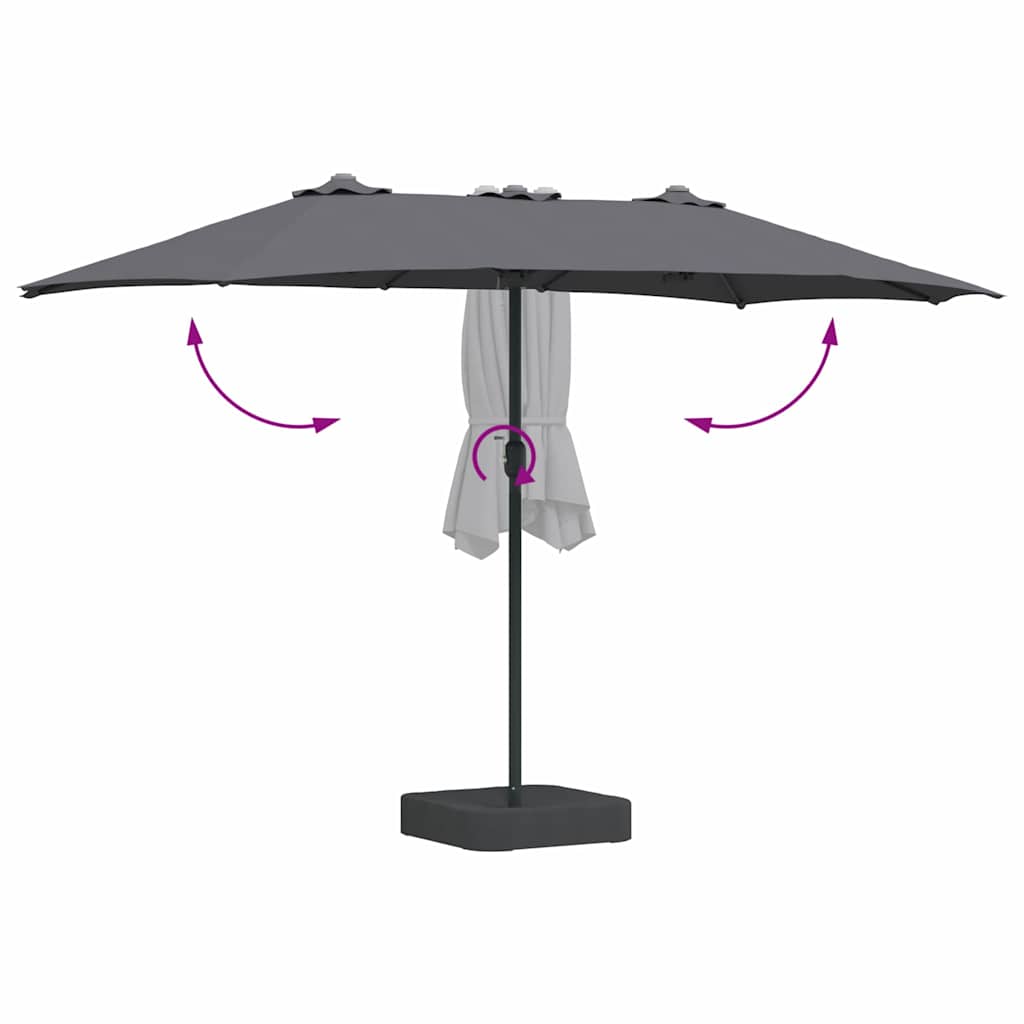 Garden Parasol Anthracite 385 x 209 x 244 cm