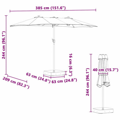 Garden Parasol Anthracite 385 x 209 x 244 cm