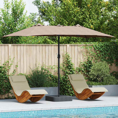 Garden Parasol Taupe 385 x 209 x 244 cm Polyester and Steel