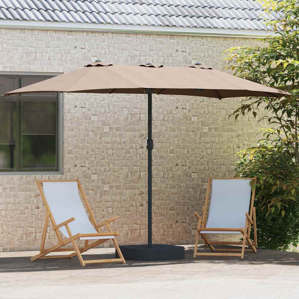 Garden Parasol Taupe 385 x 209 x 244 cm Polyester and Steel