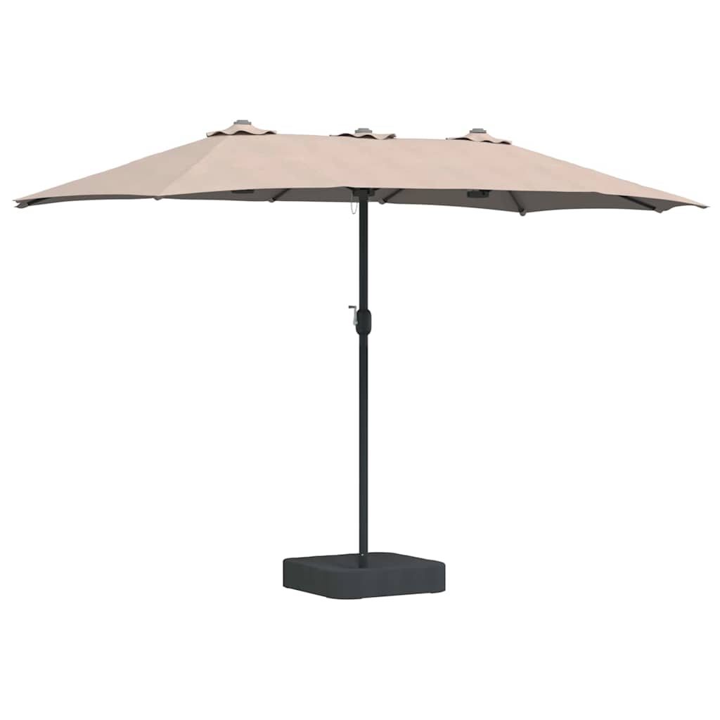 Garden Parasol Taupe 385 x 209 x 244 cm Polyester and Steel