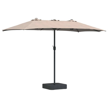 Garden Parasol Taupe 385 x 209 x 244 cm Polyester and Steel