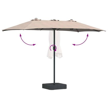 Garden Parasol Taupe 385 x 209 x 244 cm Polyester and Steel