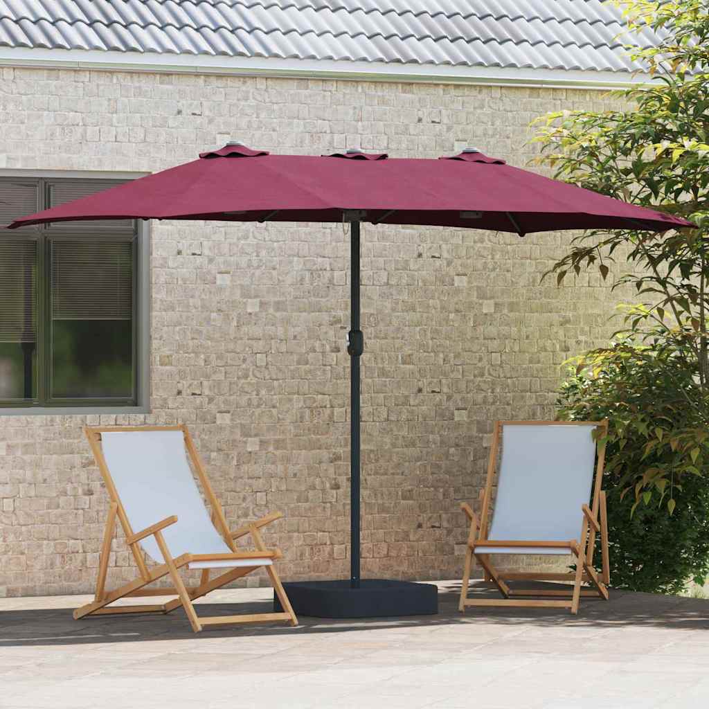 Garden Parasol Bordeaux Red 385 x 209 x 244 cm