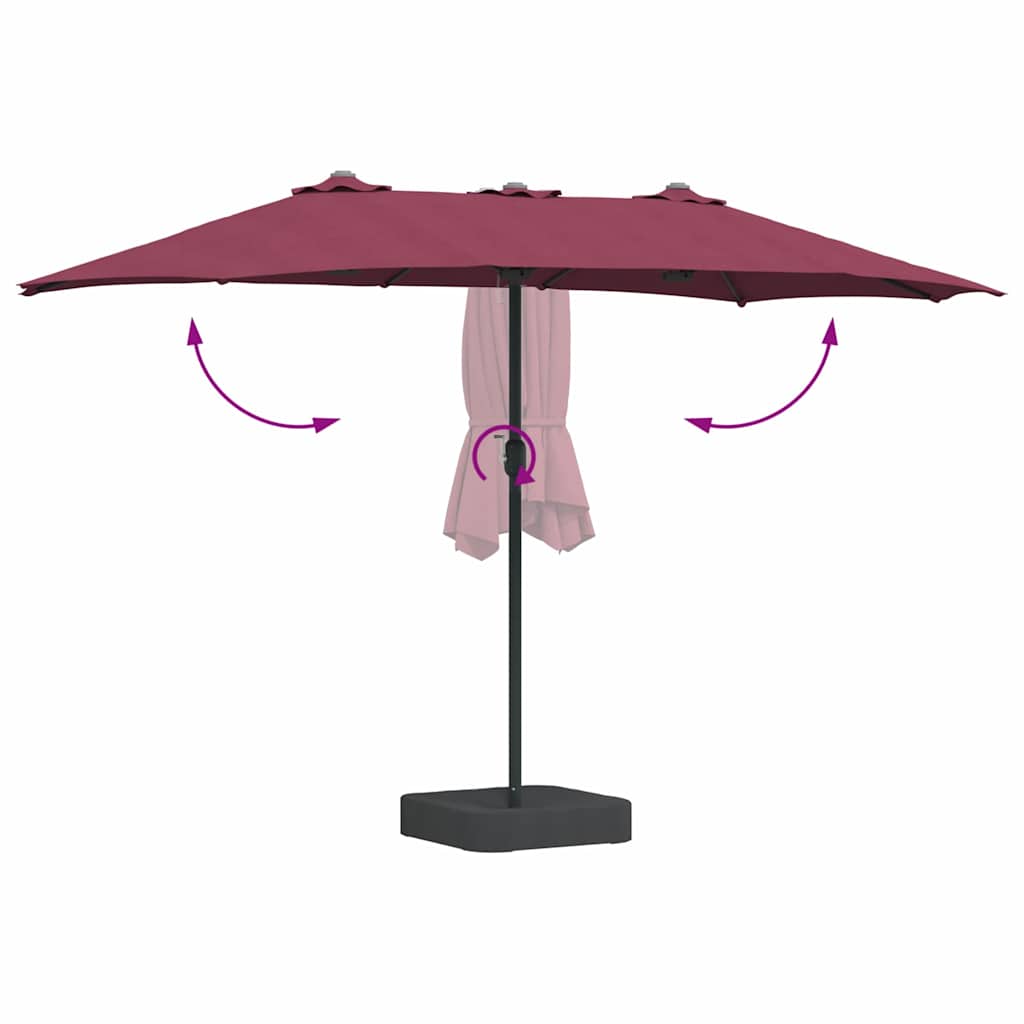 Garden Parasol Bordeaux Red 385 x 209 x 244 cm