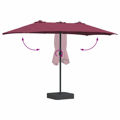 Garden Parasol Bordeaux Red 385 x 209 x 244 cm