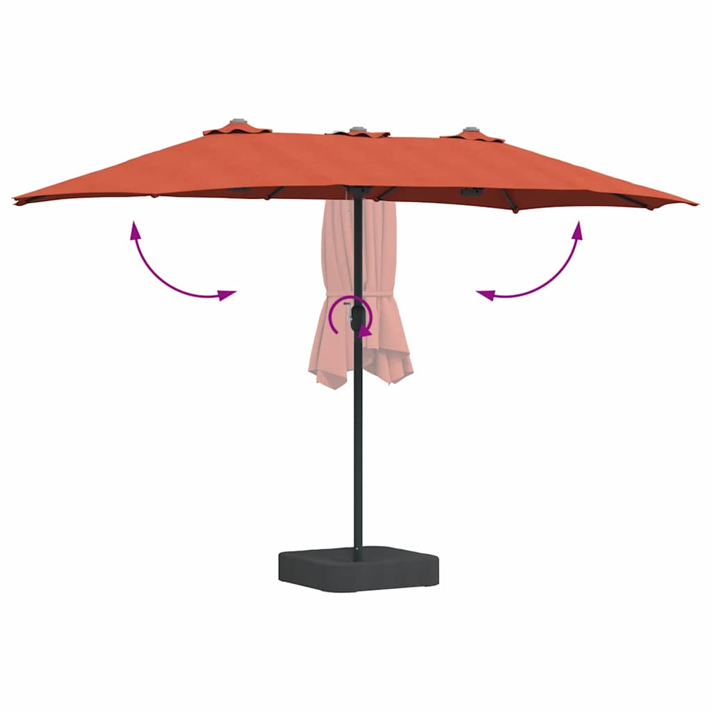 Garden Parasol Terracotta 385 x 209 x 244 cm