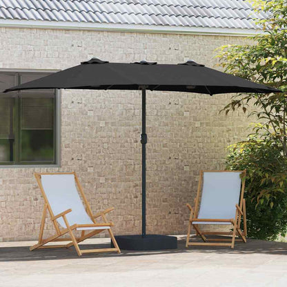 Garden Parasol Black 385 x 209 x 244 cm Polyester and Steel
