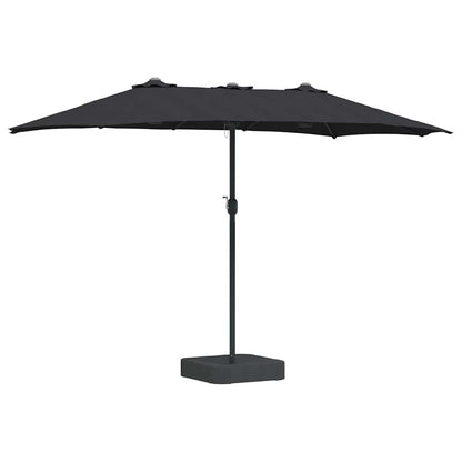 Garden Parasol Black 385 x 209 x 244 cm Polyester and Steel