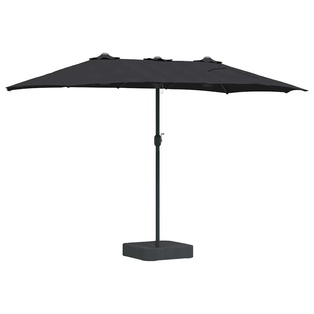 Garden Parasol Black 385 x 209 x 244 cm Polyester and Steel