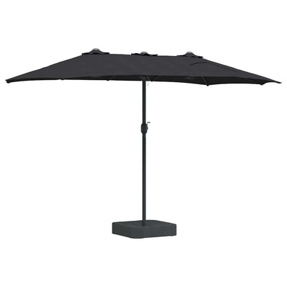 Garden Parasol Black 385 x 209 x 244 cm Polyester and Steel