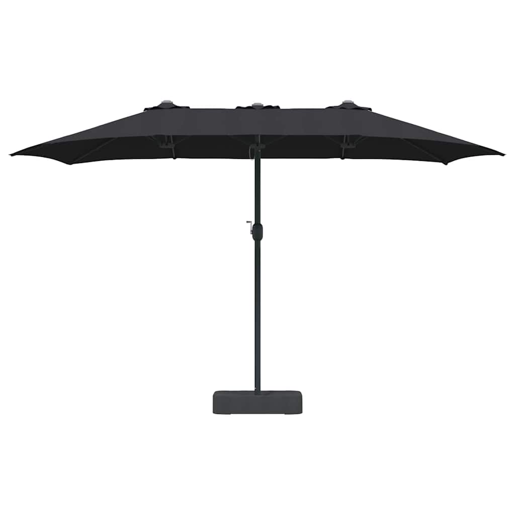 Garden Parasol Black 385 x 209 x 244 cm Polyester and Steel