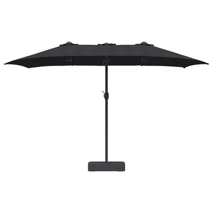 Garden Parasol Black 385 x 209 x 244 cm Polyester and Steel