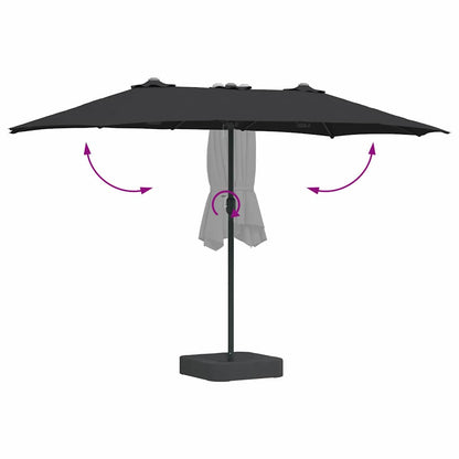 Garden Parasol Black 385 x 209 x 244 cm Polyester and Steel