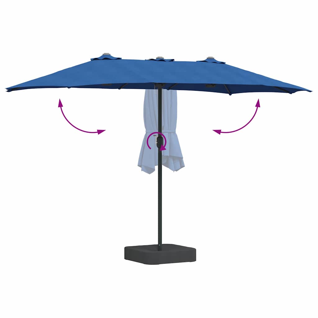Garden Parasol Azurblau 385 x 209 x 244 cm Polyester and Steel