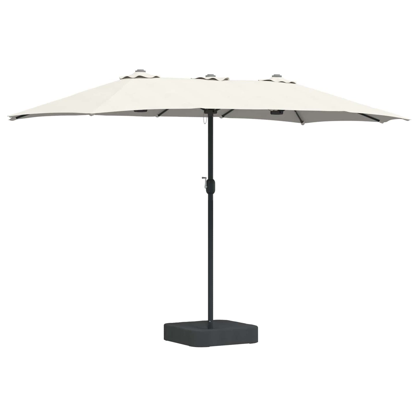 Garden Parasol Sand and Anthracite 385 x 209 x 244 cm Polyester