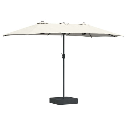 Garden Parasol Sand and Anthracite 385 x 209 x 244 cm Polyester