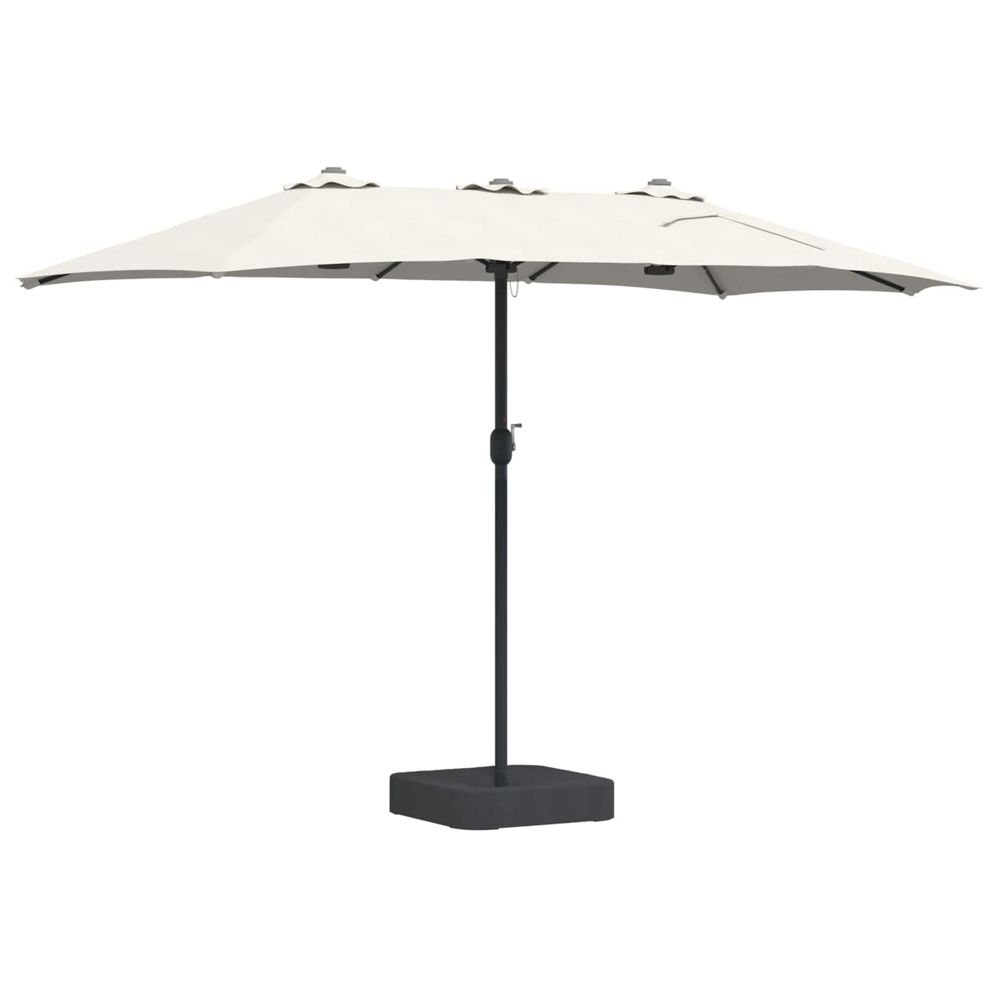 Garden Parasol Sand and Anthracite 385 x 209 x 244 cm Polyester