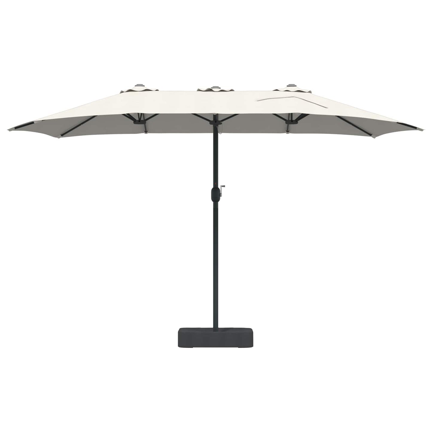 Garden Parasol Sand and Anthracite 385 x 209 x 244 cm Polyester