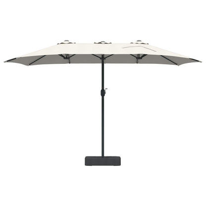 Garden Parasol Sand and Anthracite 385 x 209 x 244 cm Polyester