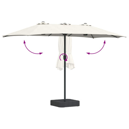 Garden Parasol Sand and Anthracite 385 x 209 x 244 cm Polyester