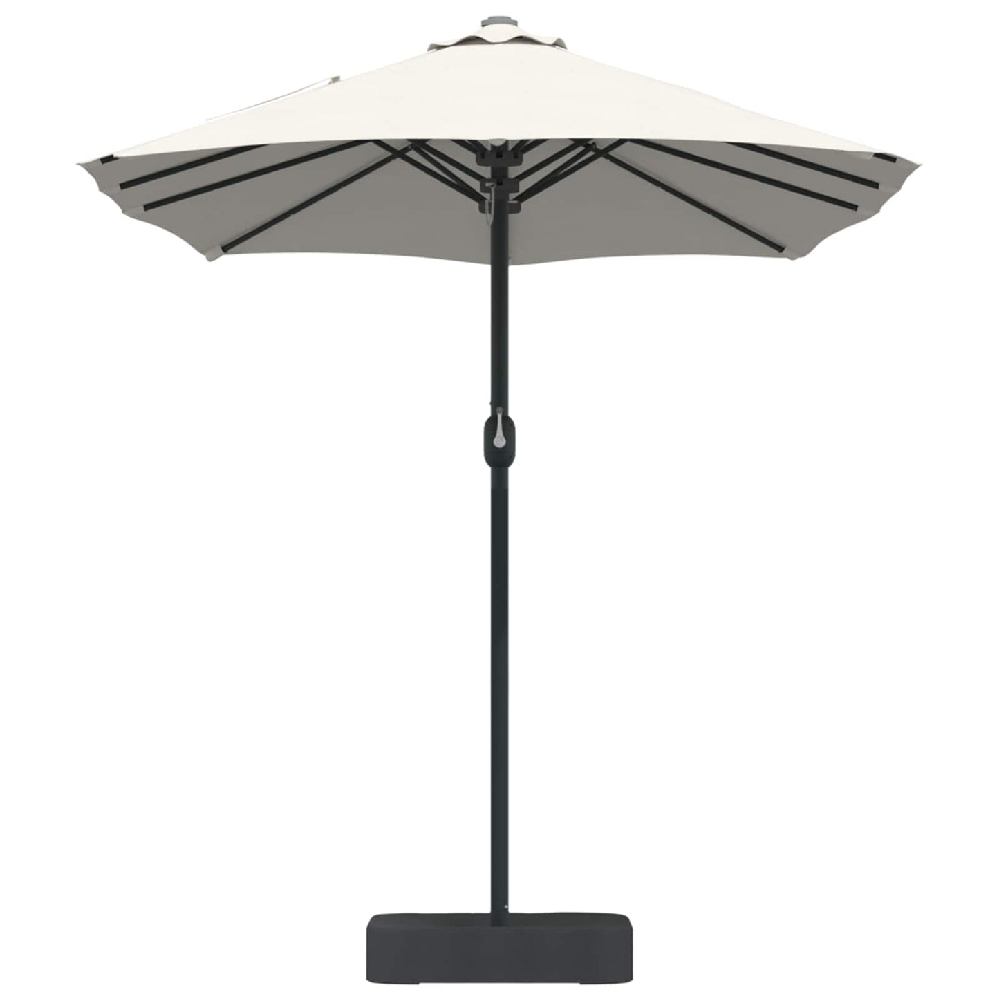 Garden Parasol Sand and Anthracite 385 x 209 x 244 cm Polyester