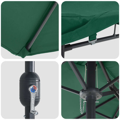 Garden Parasol Green 385 x 209 x 244 cm Polyester