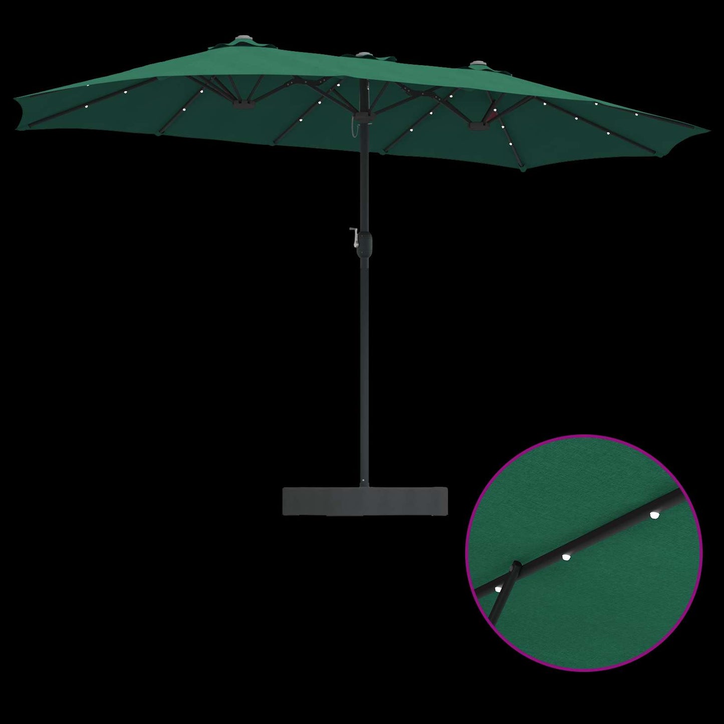 Garden Parasol Green 385 x 209 x 244 cm Polyester
