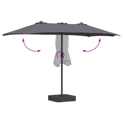 Garden Parasol Anthracite 385 x 209 x 244 cm Polyester