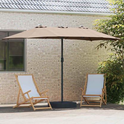 Garden Parasol Taupe 385 x 209 x 244 cm Polyester
