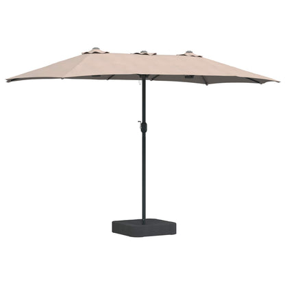 Garden Parasol Taupe 385 x 209 x 244 cm Polyester