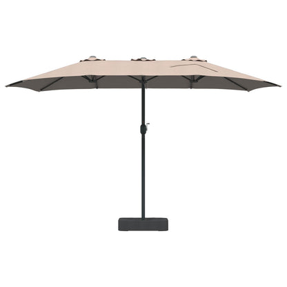 Garden Parasol Taupe 385 x 209 x 244 cm Polyester