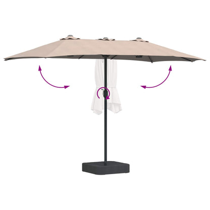 Garden Parasol Taupe 385 x 209 x 244 cm Polyester
