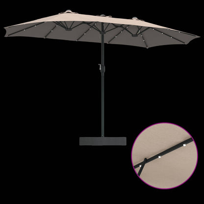 Garden Parasol Taupe 385 x 209 x 244 cm Polyester
