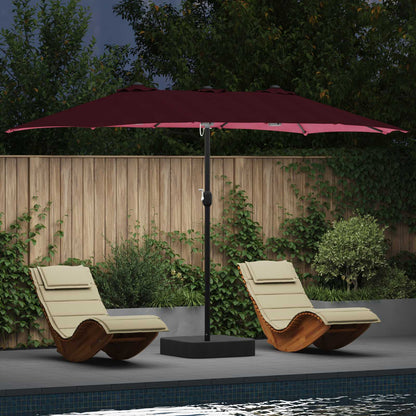 Garden Parasol Bordeaux Red 385 x 209 x 244 cm Polyester