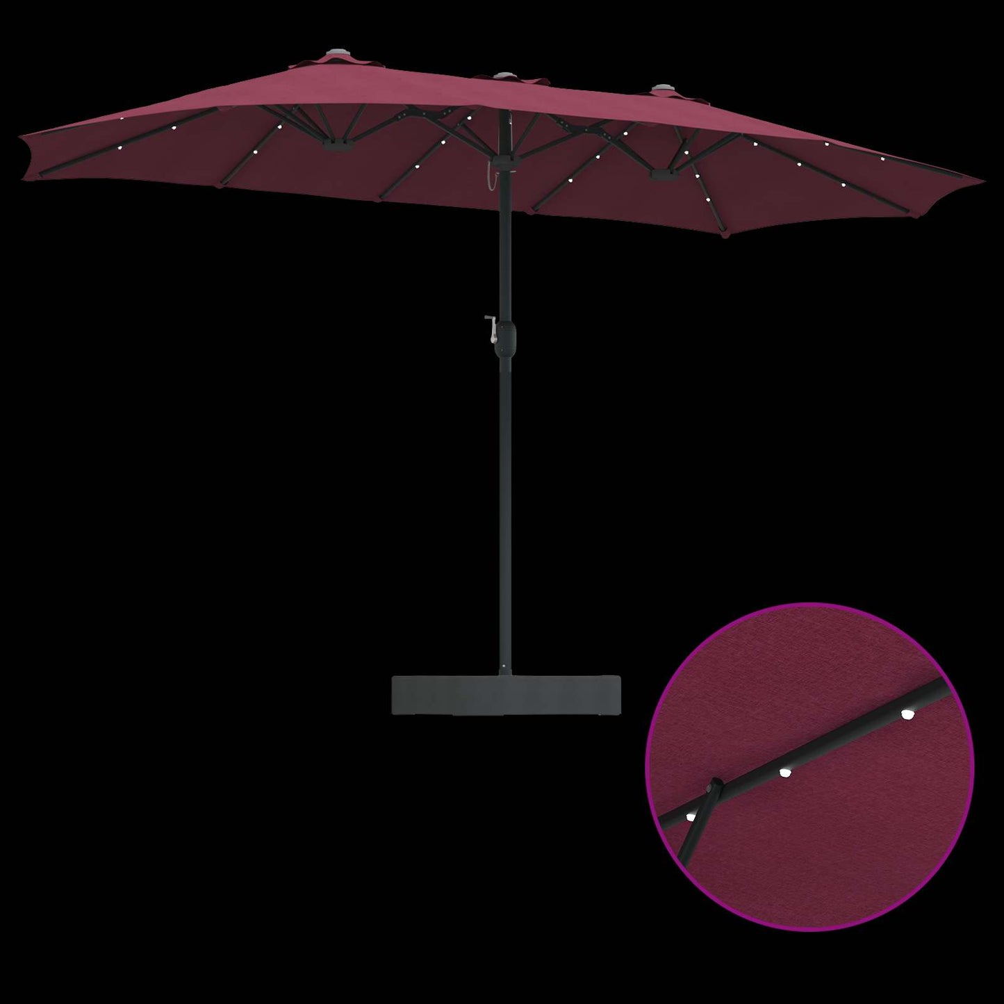 Garden Parasol Bordeaux Red 385 x 209 x 244 cm Polyester